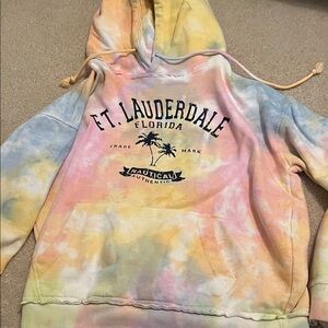 Ft. Lauderdale Florida Nautical Tie-Dye Hoodie - Pastel Colors